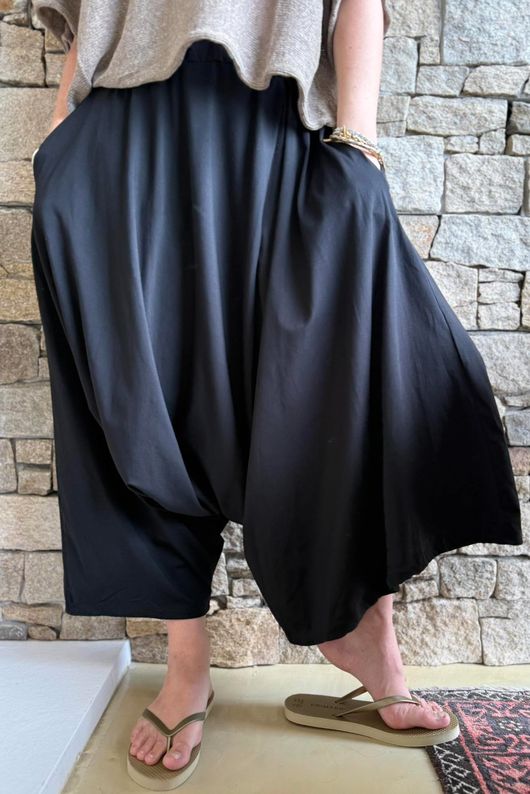 Oscar Asymmetric Hareem Skirt Pant Black